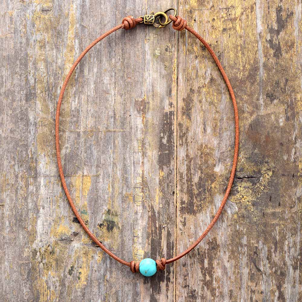 Calista Necklace – Choker Turquoise Élégant