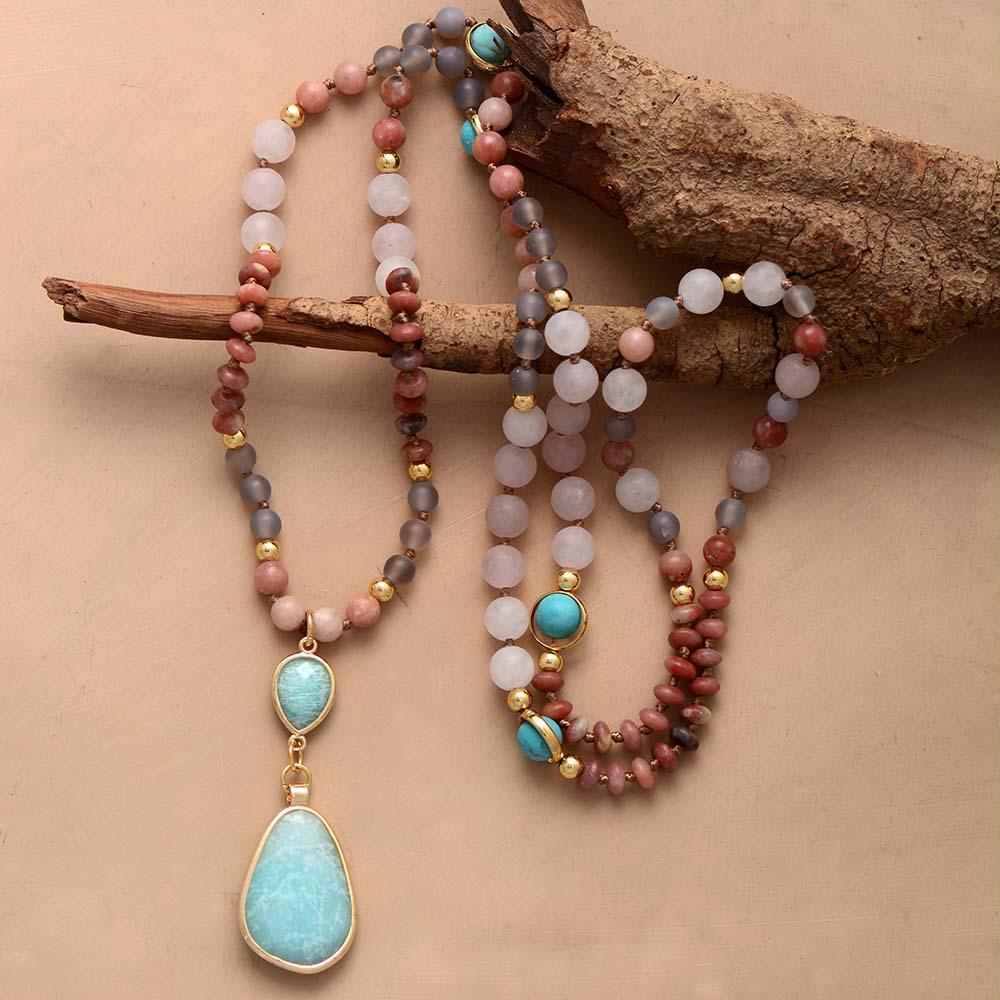 Aurielle - Collier mala pastel à 108 perles