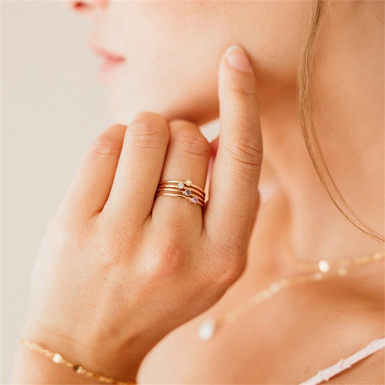 Bague Pierre de Naissance Celestia - Argent Plaqué Doré
