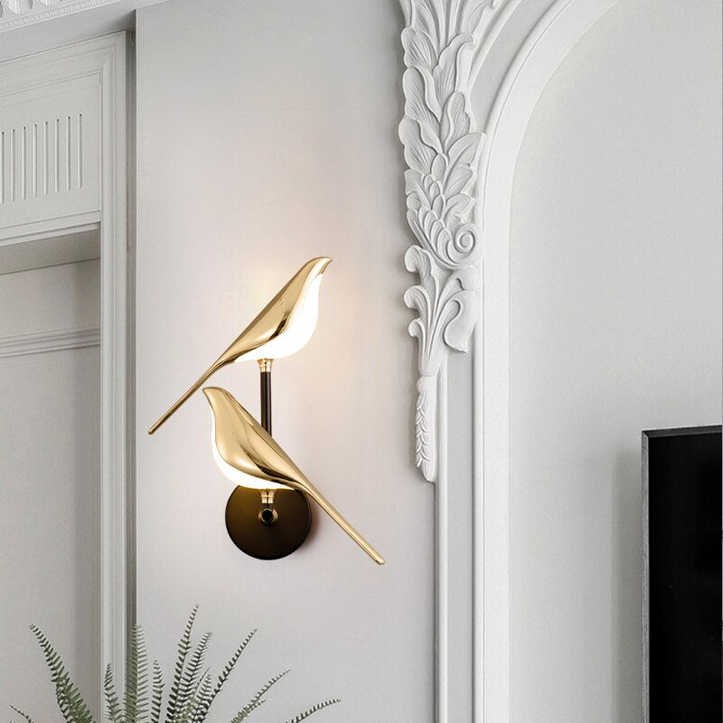 OiseauLumière | Élégante Applique Murale LED Design Nature Pour Chambre 3