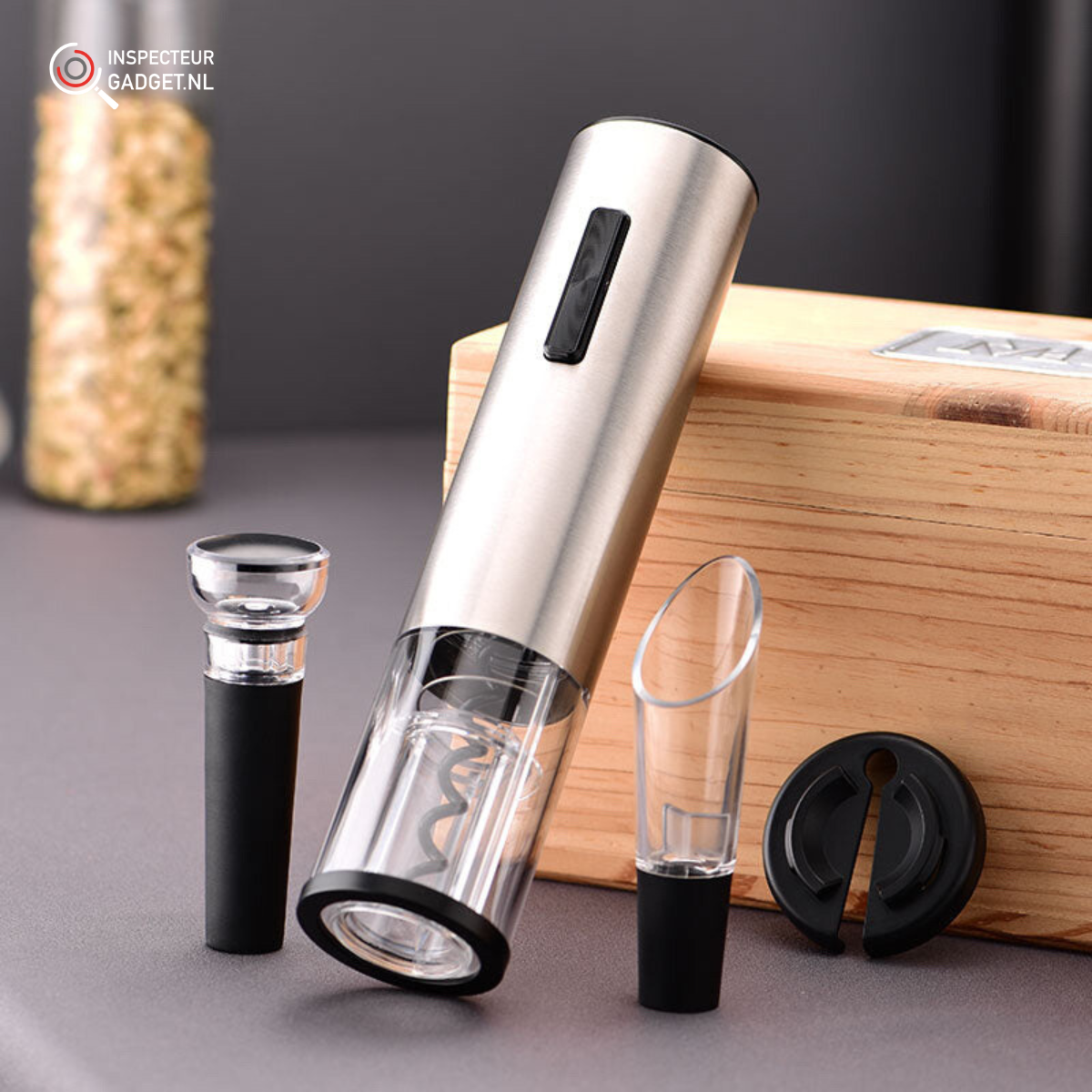 VinoLux - Ouvre-bouteille électrique 4-en-1 pour le vin