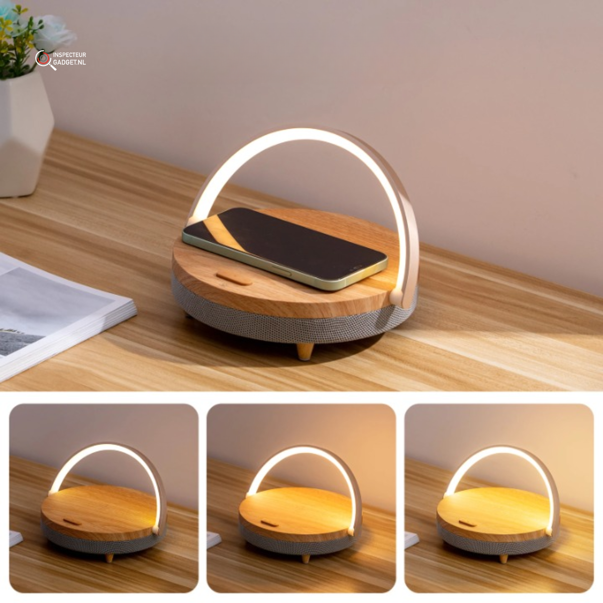 Lumenlight - Chargeur Sans Fil avec Lampe et Enceinte Bluetooth