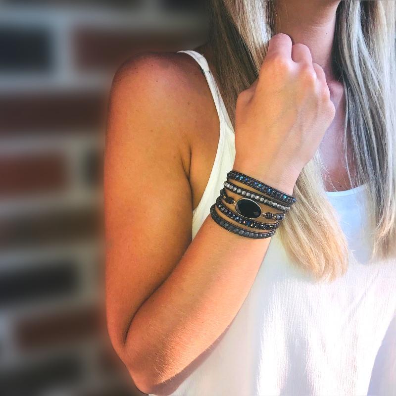 Lunara - Bracelet Lune Onyx Protecteur Stylé