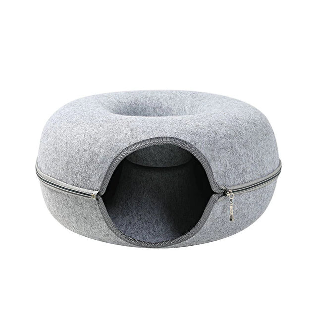 Purrfect Den - Tunnel Chat Luxe avec Couchage 50cm