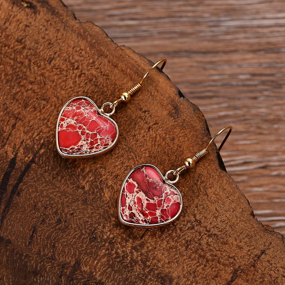 Ruby Essence - Boucles pendantes en jaspe rouge