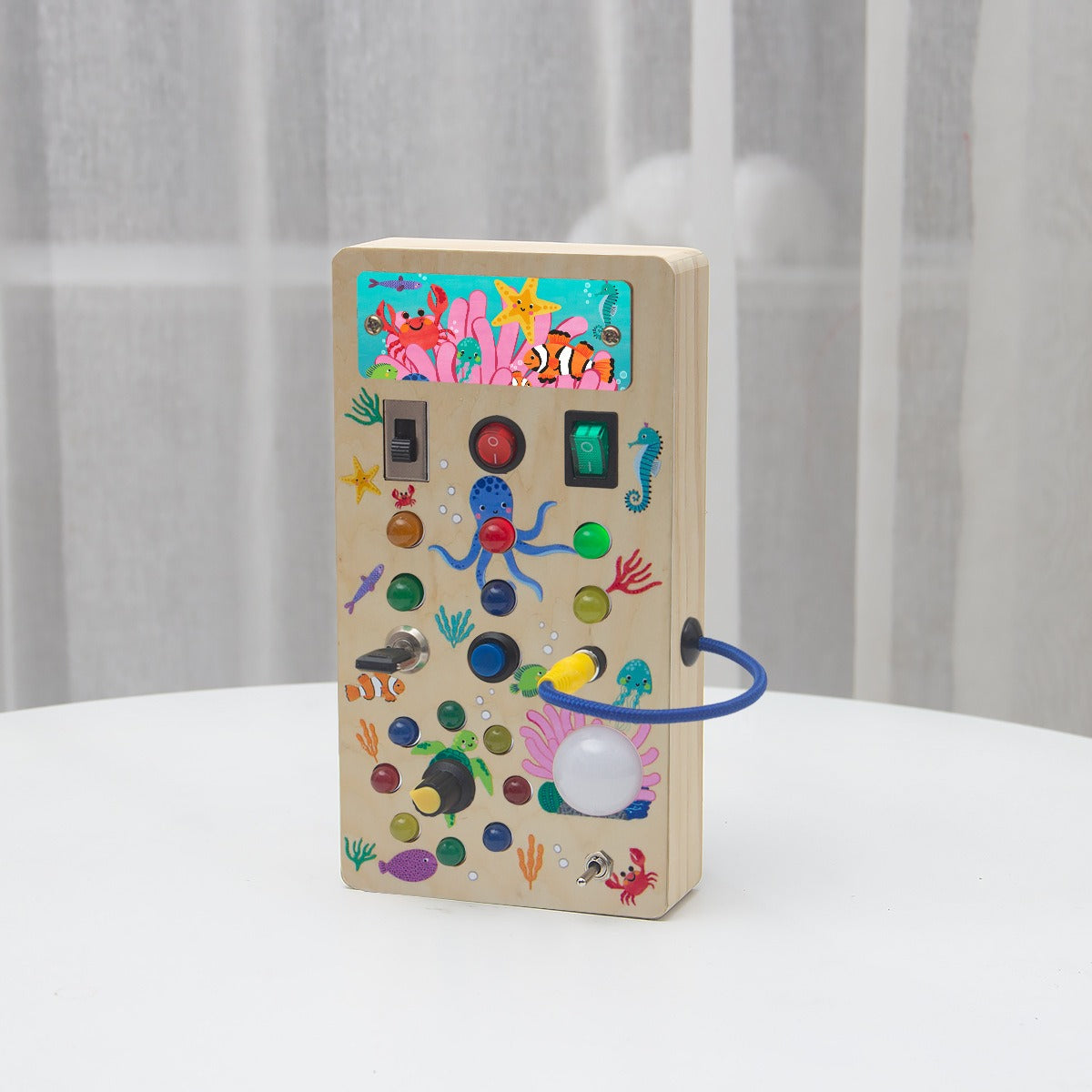 Plateau de Jeu Interactif en Bois | Jouet Éducatif avec 15 Lumières LED | Développement des Compétences pour Tout-Petits 2