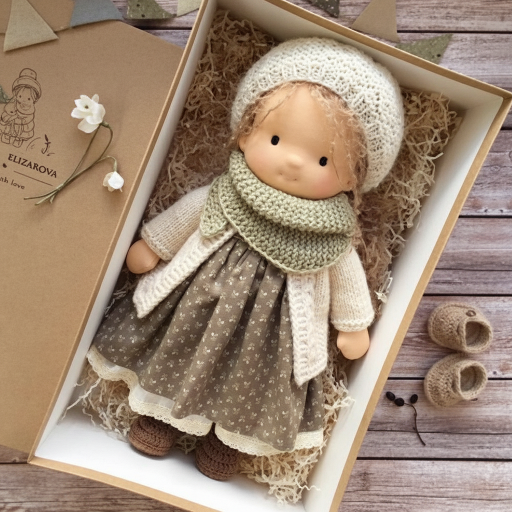 Poupée Waldorf | Poupée en Tissus Doux avec Visage Unique | Idéale pour le Jeu Imaginatif et Créatif 13