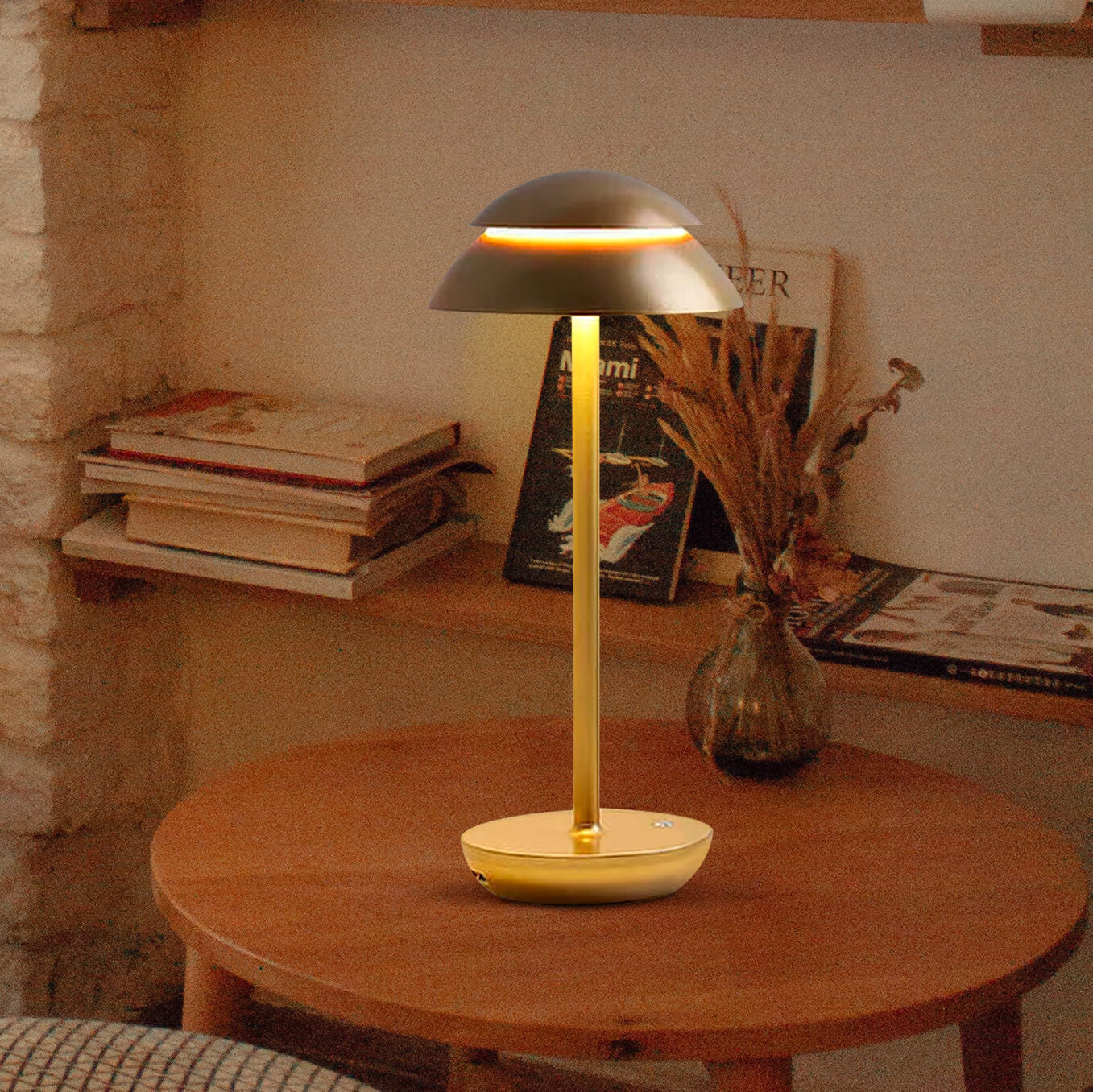 Élora – Lampe de Table Tactile Sans Fil Rechargeable