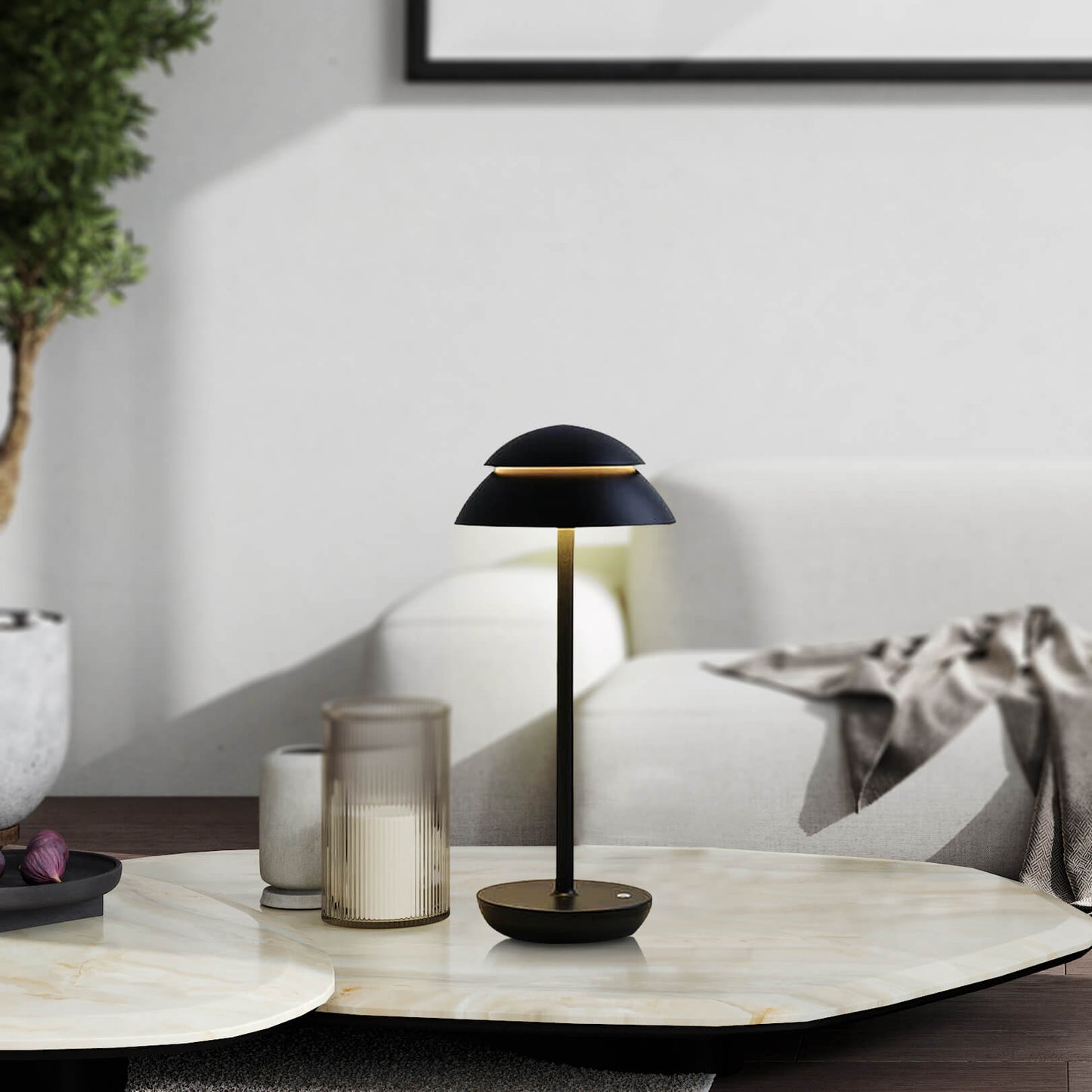 Élora – Lampe de Table Tactile Sans Fil Rechargeable