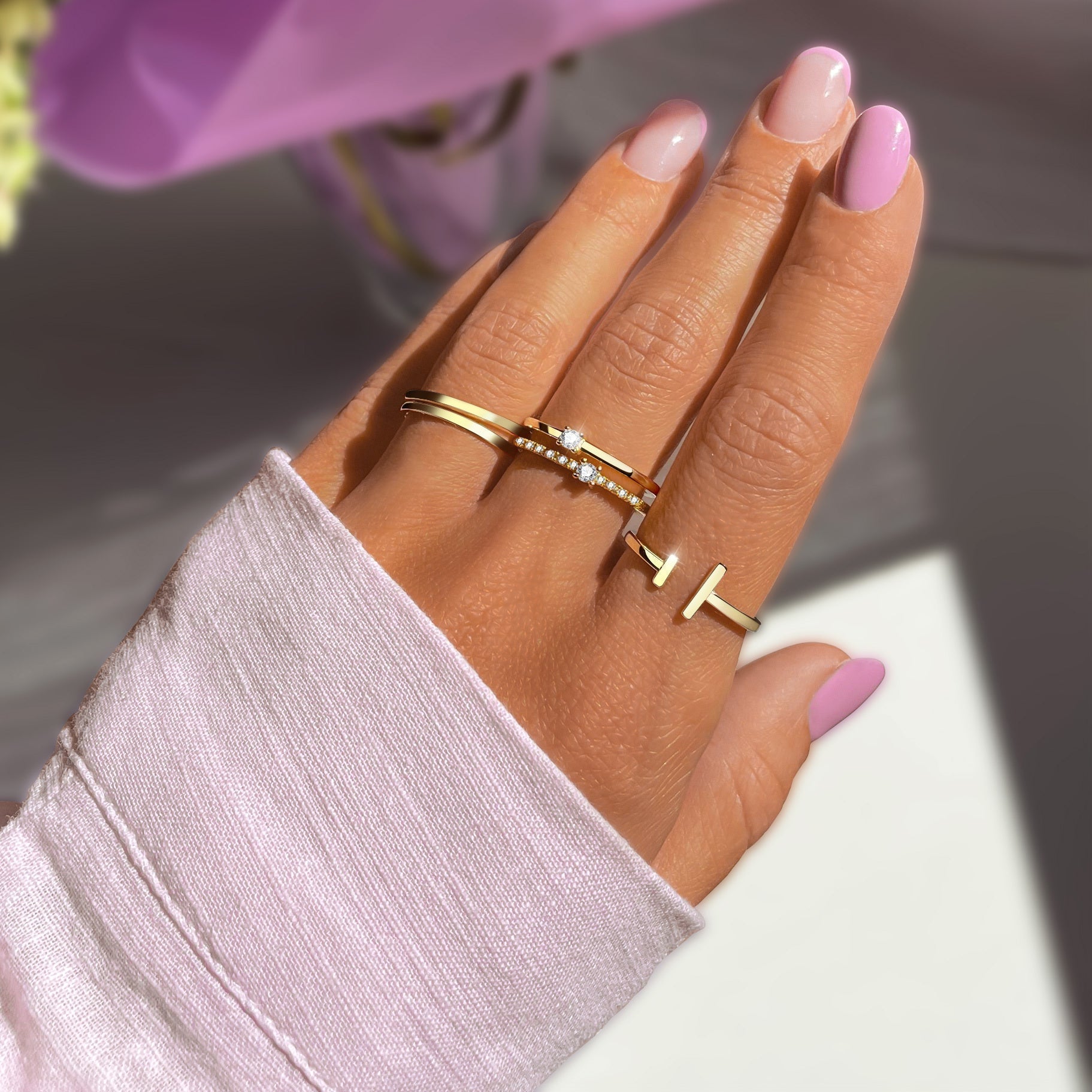 Aureos - Bague ouverte réglable en argent élégante