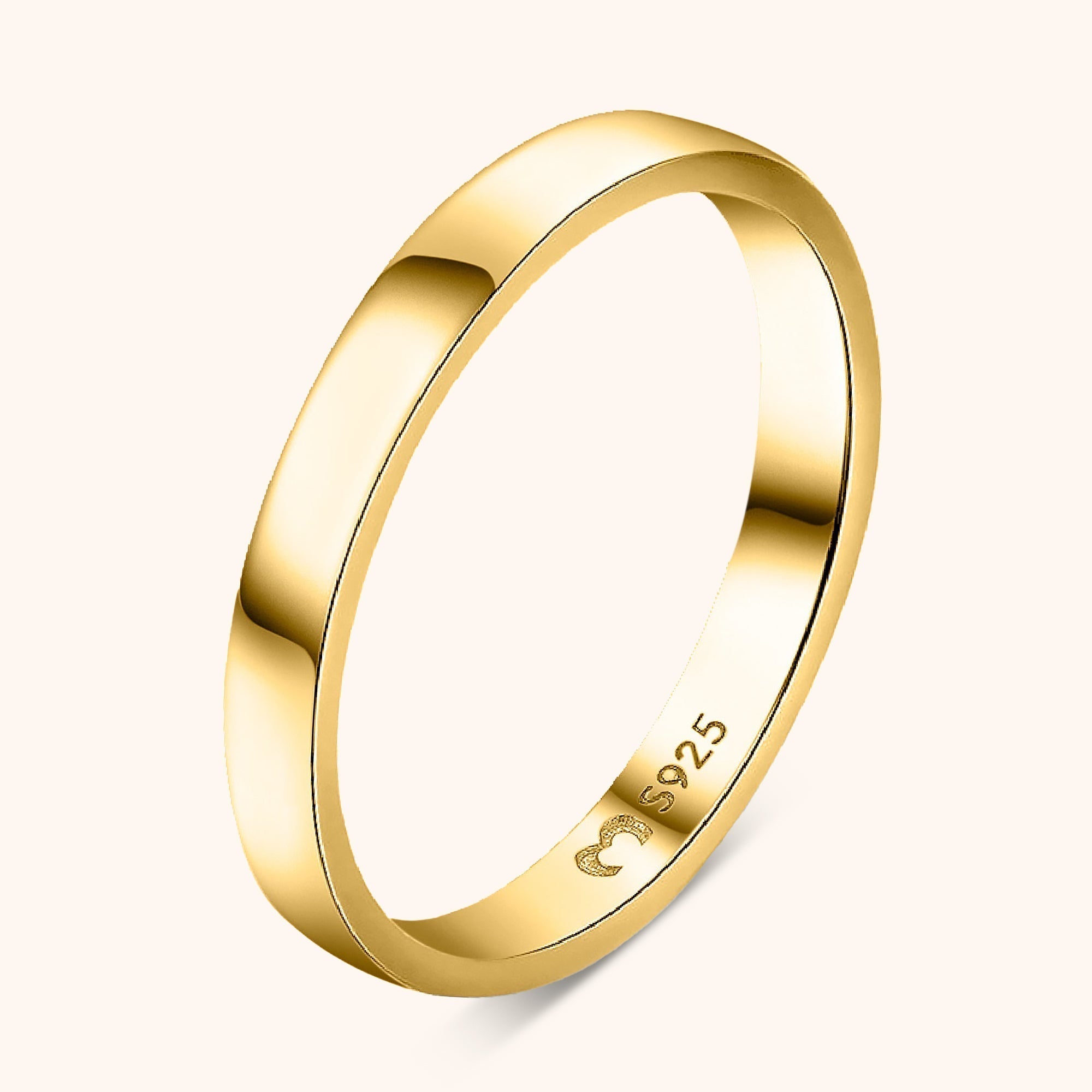Nadine - Bague large en argent 925 plaqué or 18K, 6 tailles