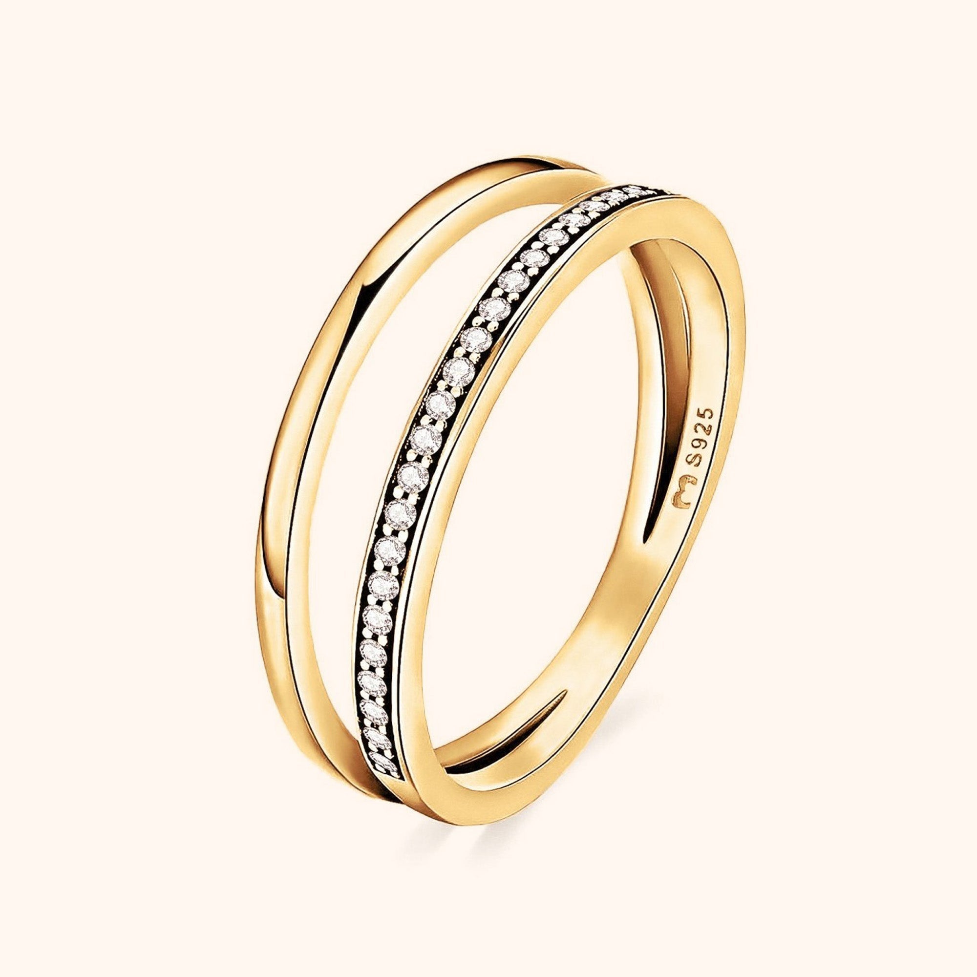 Sienna - Bague double zircone alliant raffinement et éclat