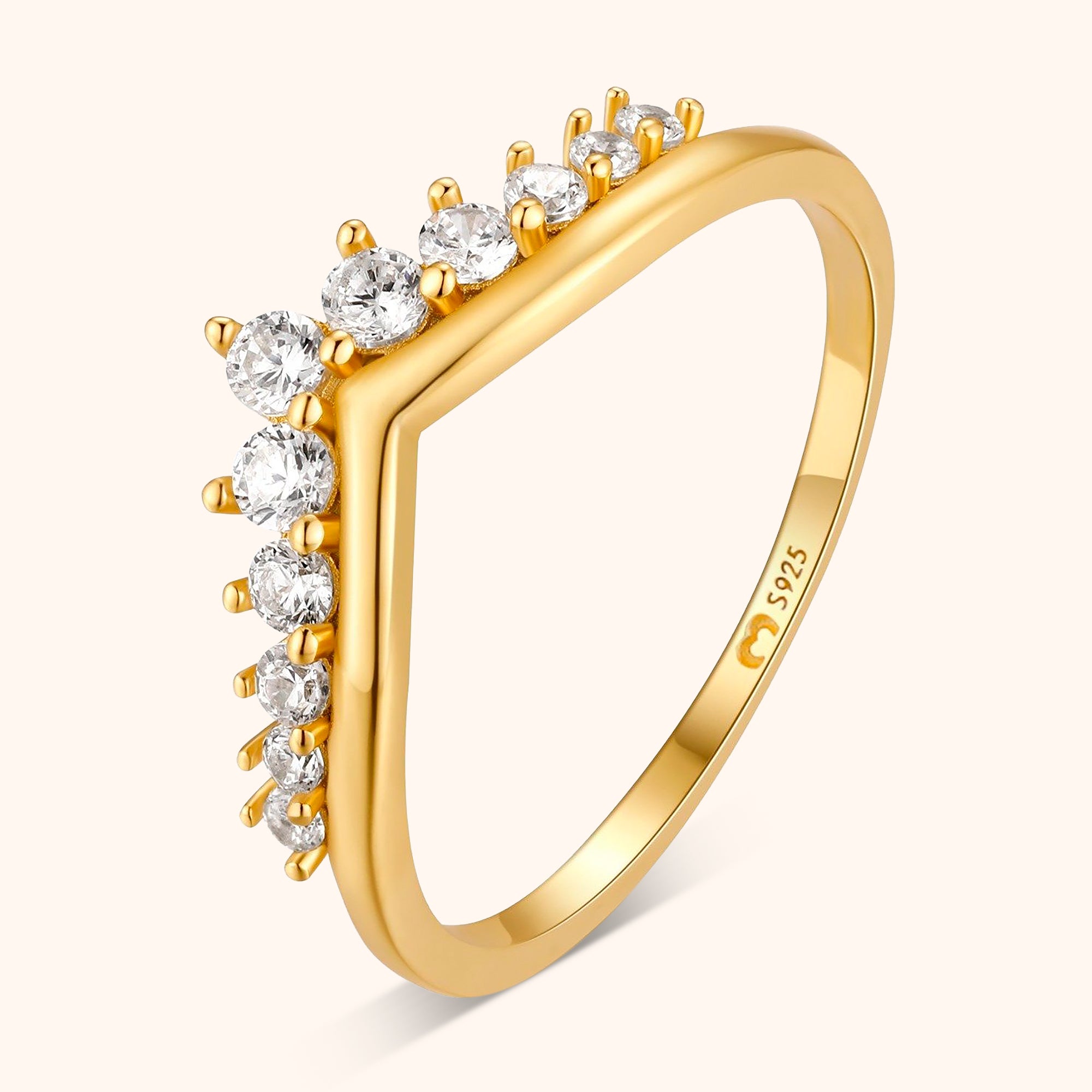 Allegra - Bague couronne en zircone, touche d'élégance