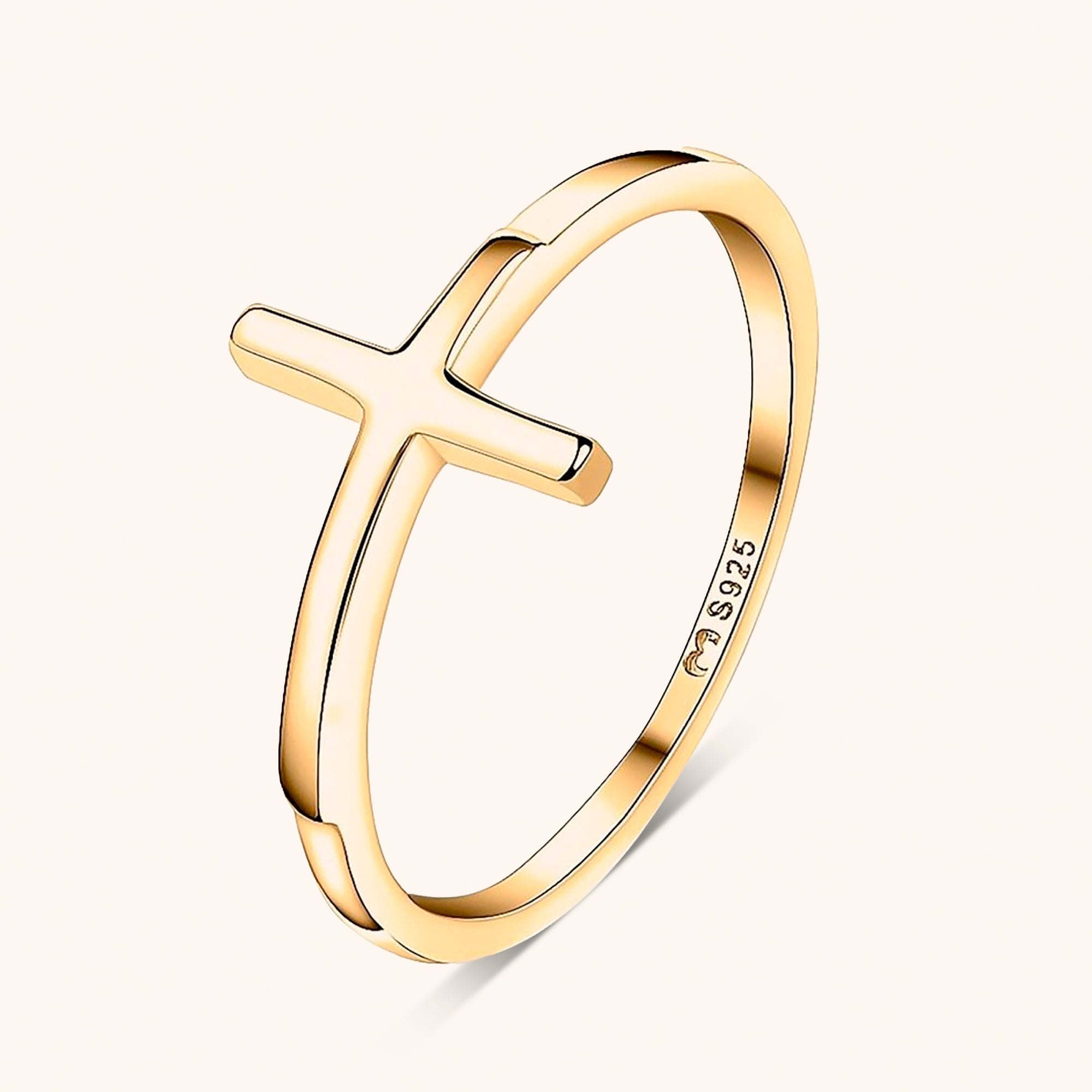 Amélie - Bague croix spirituelle en argent élégante