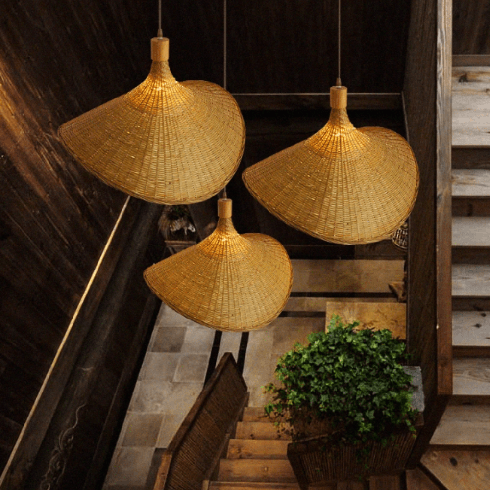 RietWicker | Élégante Lampe Suspendue en Osier Naturel pour Intérieur 3