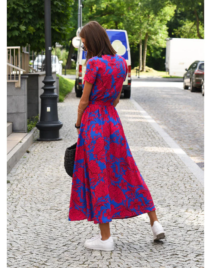 Robe Longue Cache-Cœur Femme - Élégante Robe de Soirée à Pois pour l'Été 4