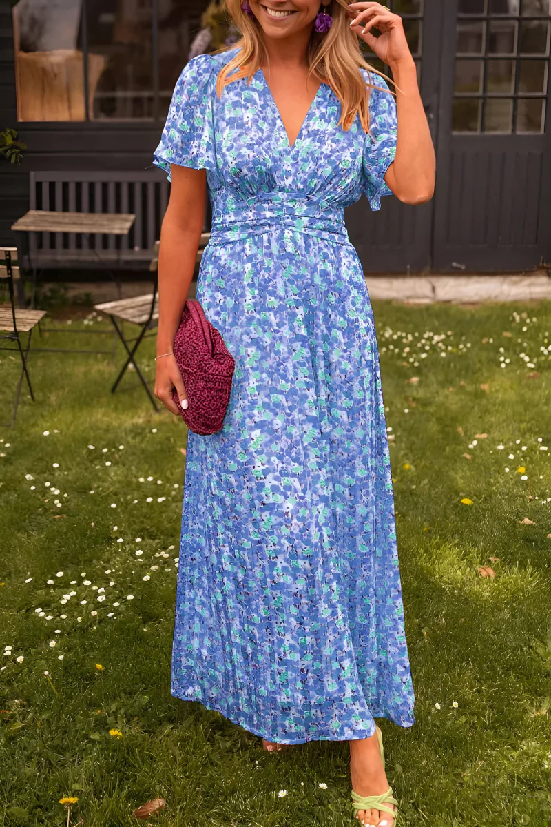 Robe Longue Femme - Élégante Robe Fleurie pour l'Été, Confortable et Fluide 6