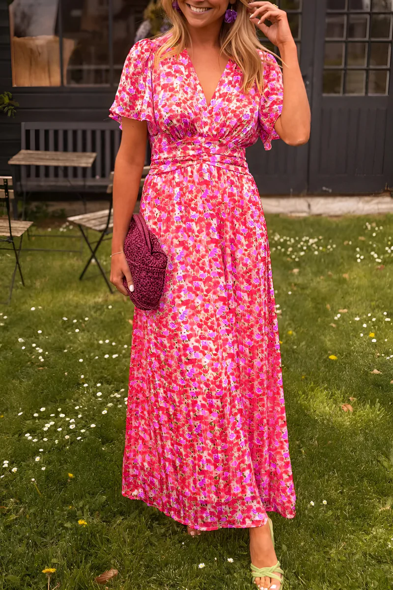 Robe Longue Femme - Élégante Robe Fleurie pour l'Été, Confortable et Fluide 7