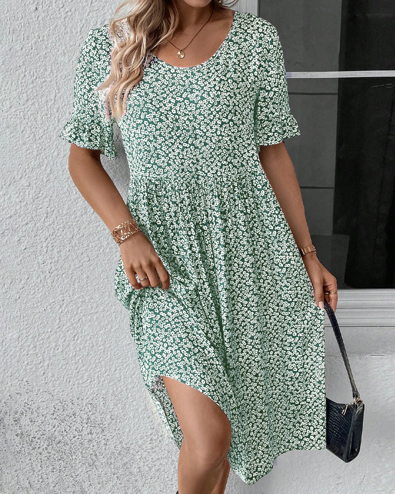 Robe Midi Fleurie - Élégante Tenue Polyvalente pour Femmes 2
