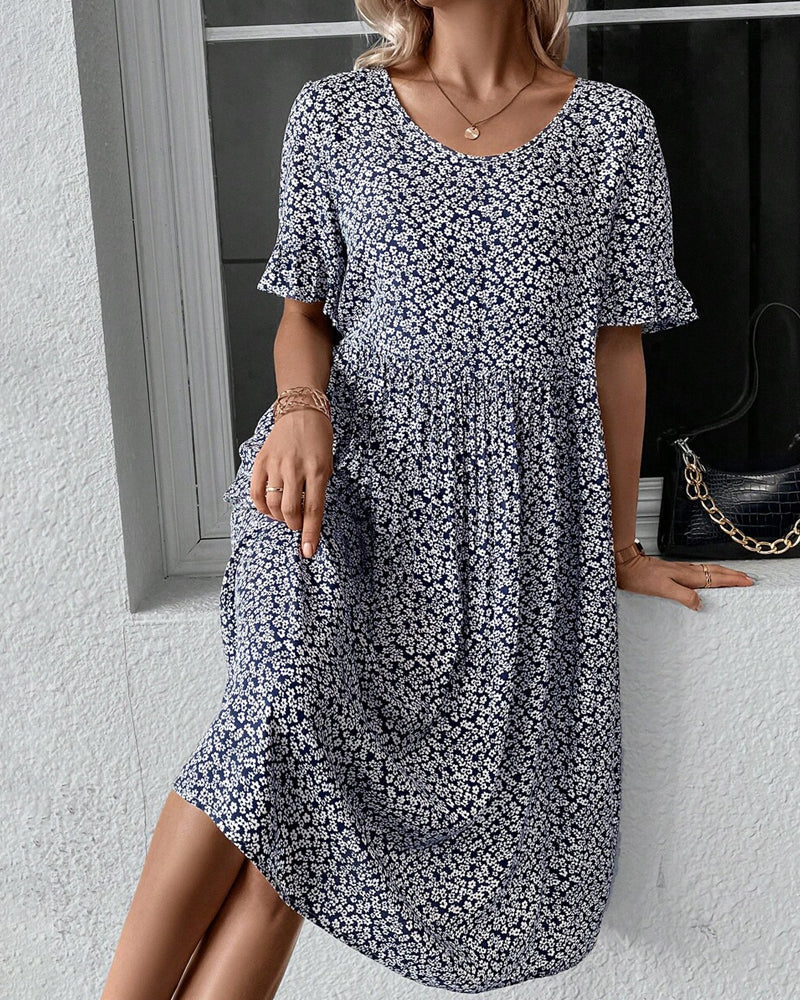 Robe Midi Fleurie - Élégante Tenue Polyvalente pour Femmes 6