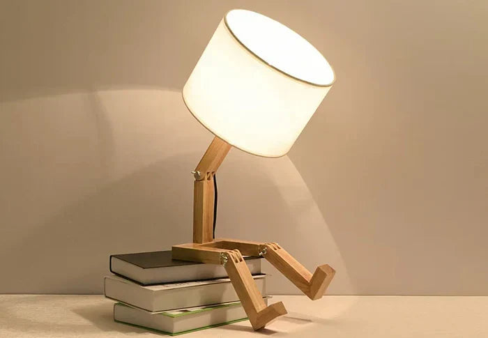 RoboWood | Créative Lampe de Table Réglable en Bois avec Support de Livre 2
