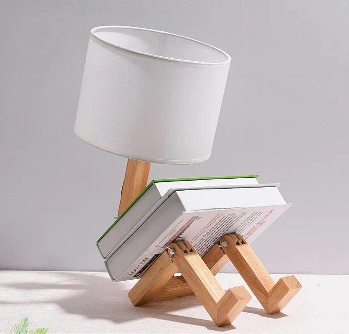 RoboWood | Créative Lampe de Table Réglable en Bois avec Support de Livre 4