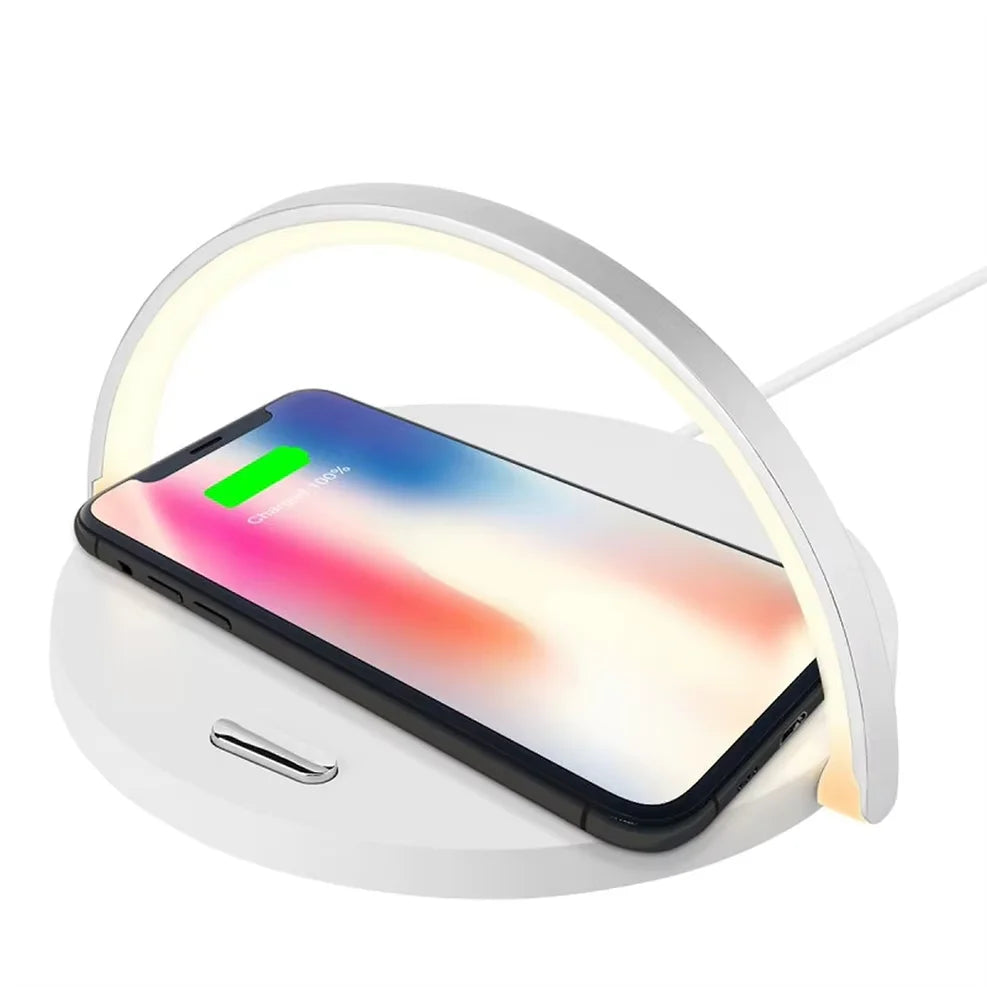 PowerGlow - Chargeur sans fil 15W avec lampe de bureau intégrée
