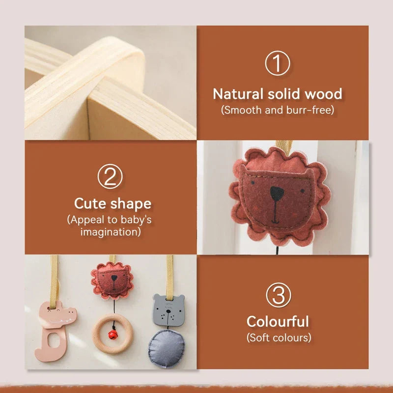 Montessori RattleFrame - Portique Bois Hochets pour Bébé