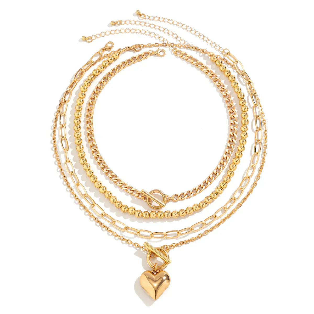 HeartGleam - Set de colliers pendentifs cœurs dorés élégants