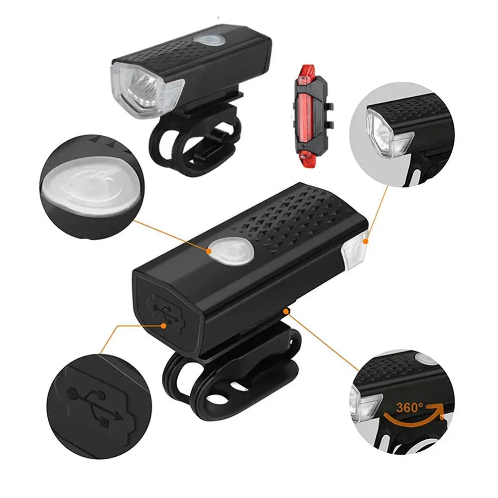 BicycleGlow - Kit d'Éclairage Vélo Rechargeable USB avec 3 Modes