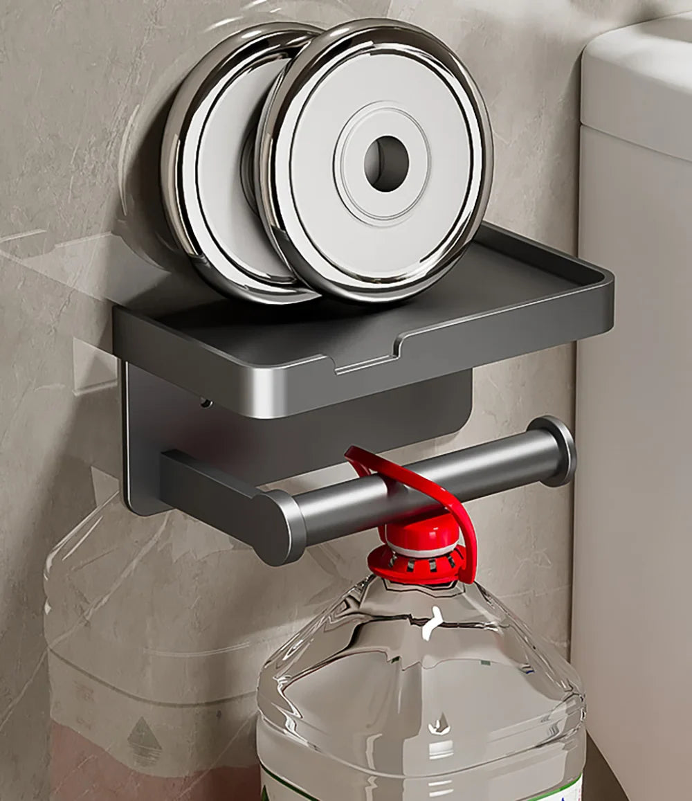 LuxeHold - Porte-rouleau de toilette multifonction élégant