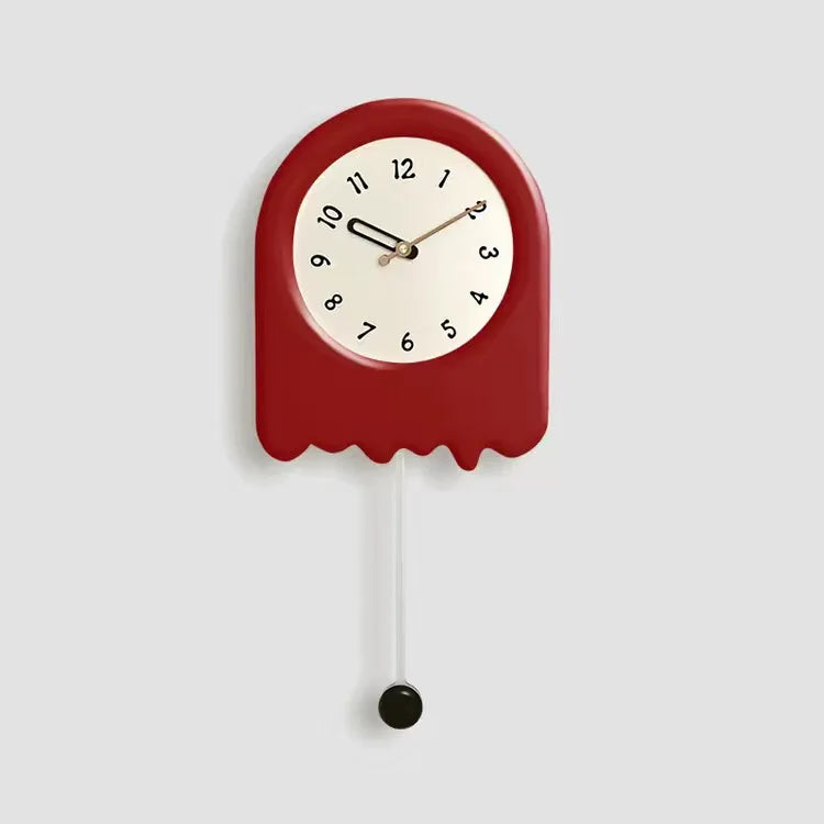 CremePendulum Clock - Horloge murale a pendule au design coreen moderne