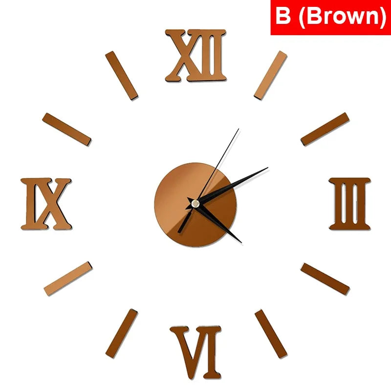 RomanTime 3D Clock - Horloge murale moderne a chiffres romains a composer
