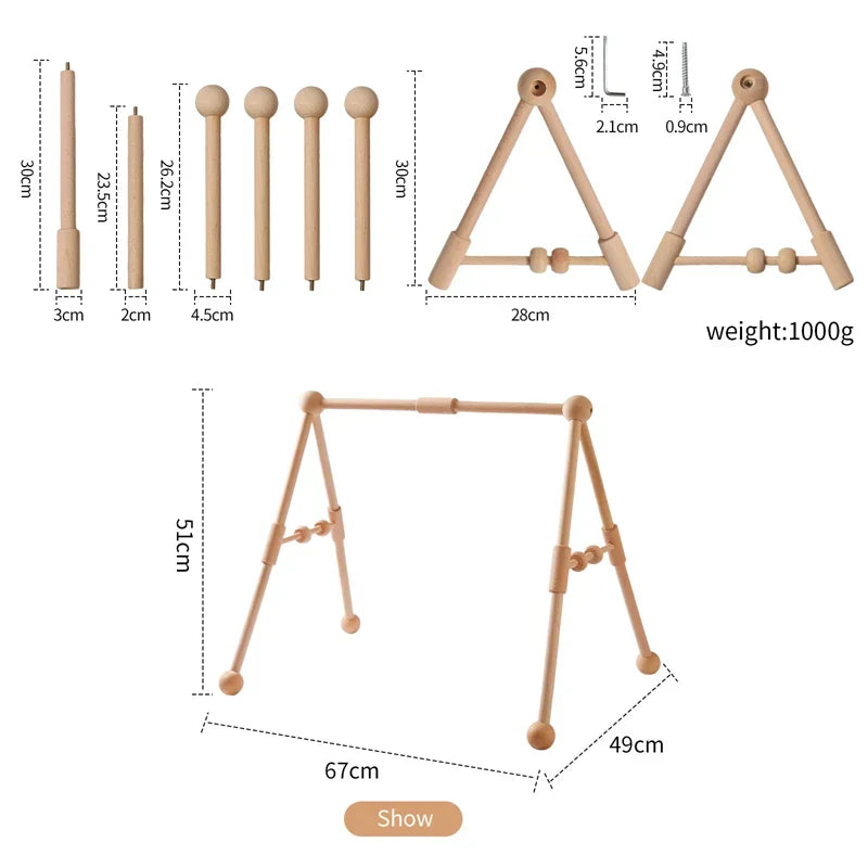 Montessori RattleFrame - Portique Bois Hochets pour Bébé