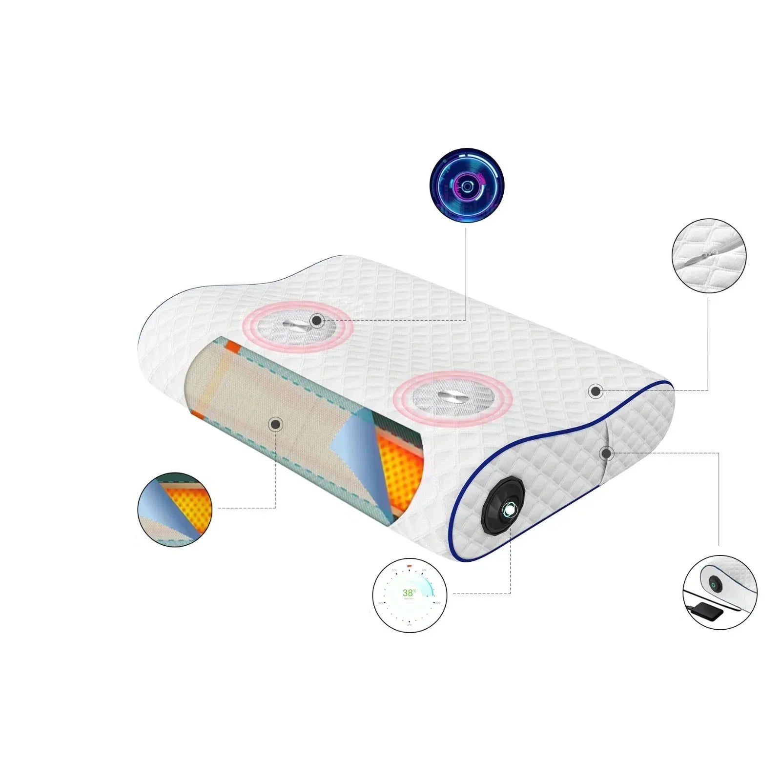 SleepHarmony - Oreiller à mémoire de forme avec haut-parleur Bluetooth