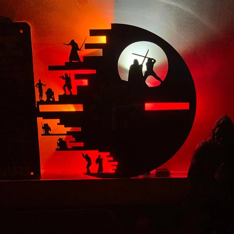 StarWarsVinyl Clock - Horloge murale LED en vinyle pour chambre