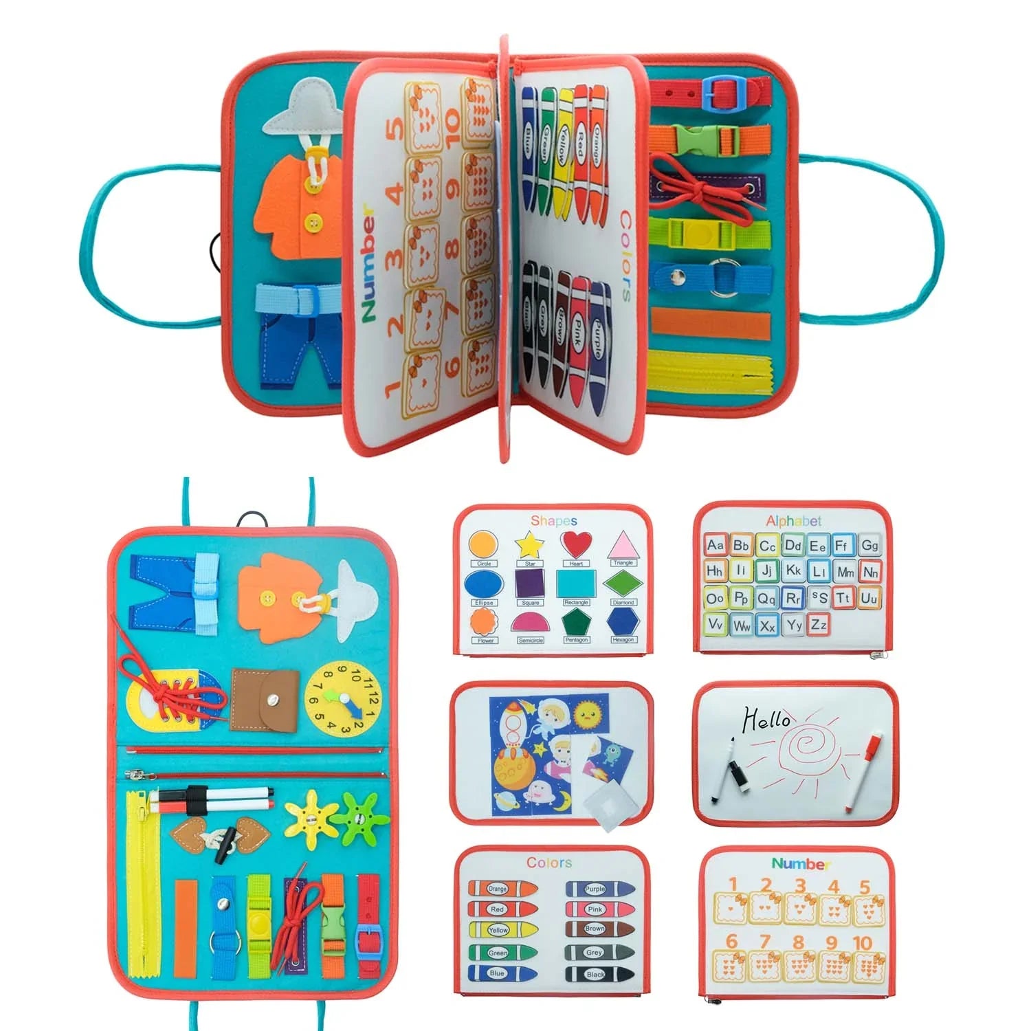 EduBook - Livre d'Éveil Montessori en Feutre pour Enfants