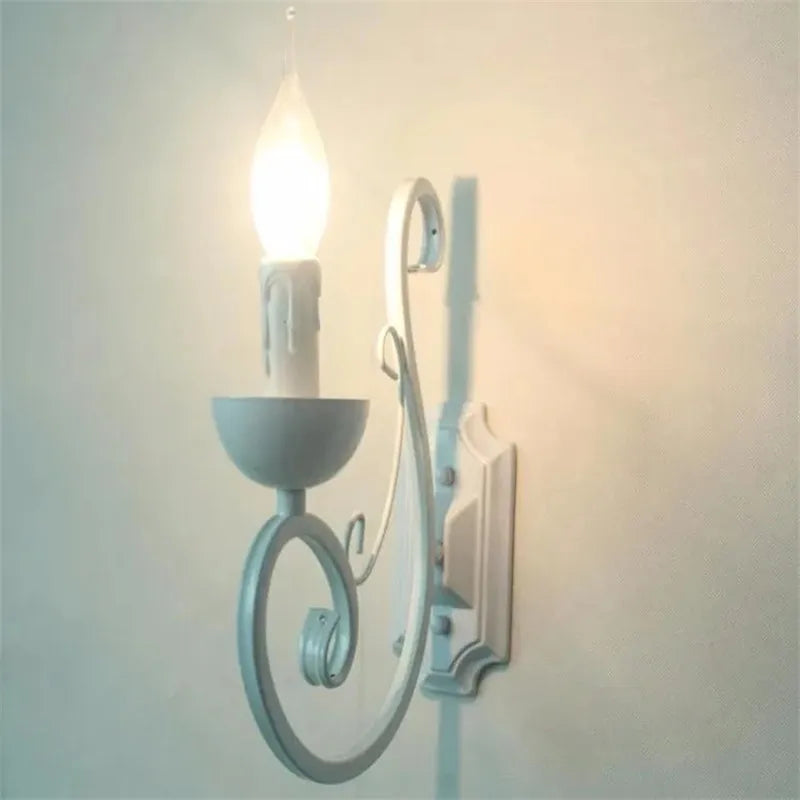 LuminousEra - Applique Murale Blanche Vintage avec Douille E14 Style Bougie