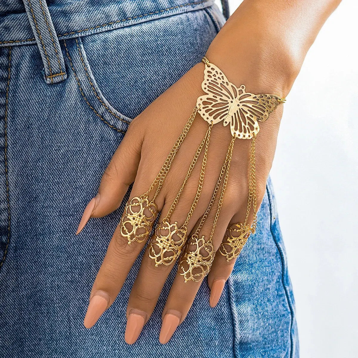 ButterflyElegance - Set luxe bracelet et bague papillon