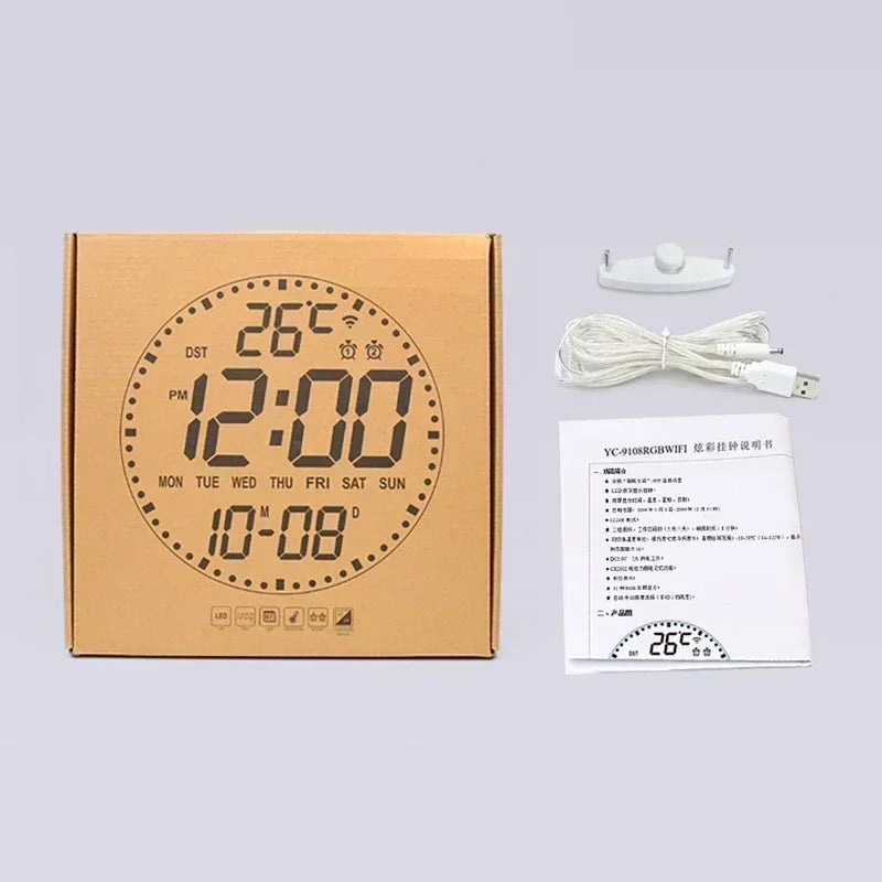WiFiTime Clock - Horloge Murale LED Connectée avec Calendrier