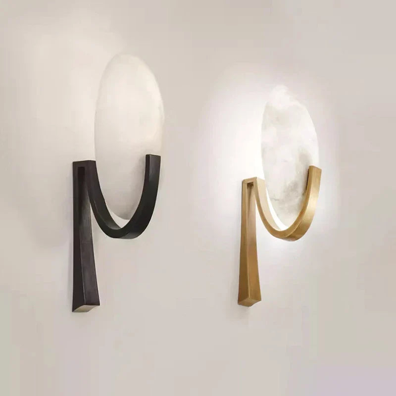 NordicLuxe - Applique murale en cuivre et marbre pour salon
