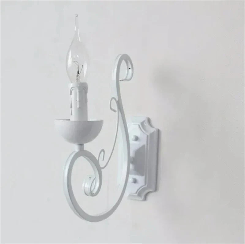 LuminousEra - Applique Murale Blanche Vintage avec Douille E14 Style Bougie