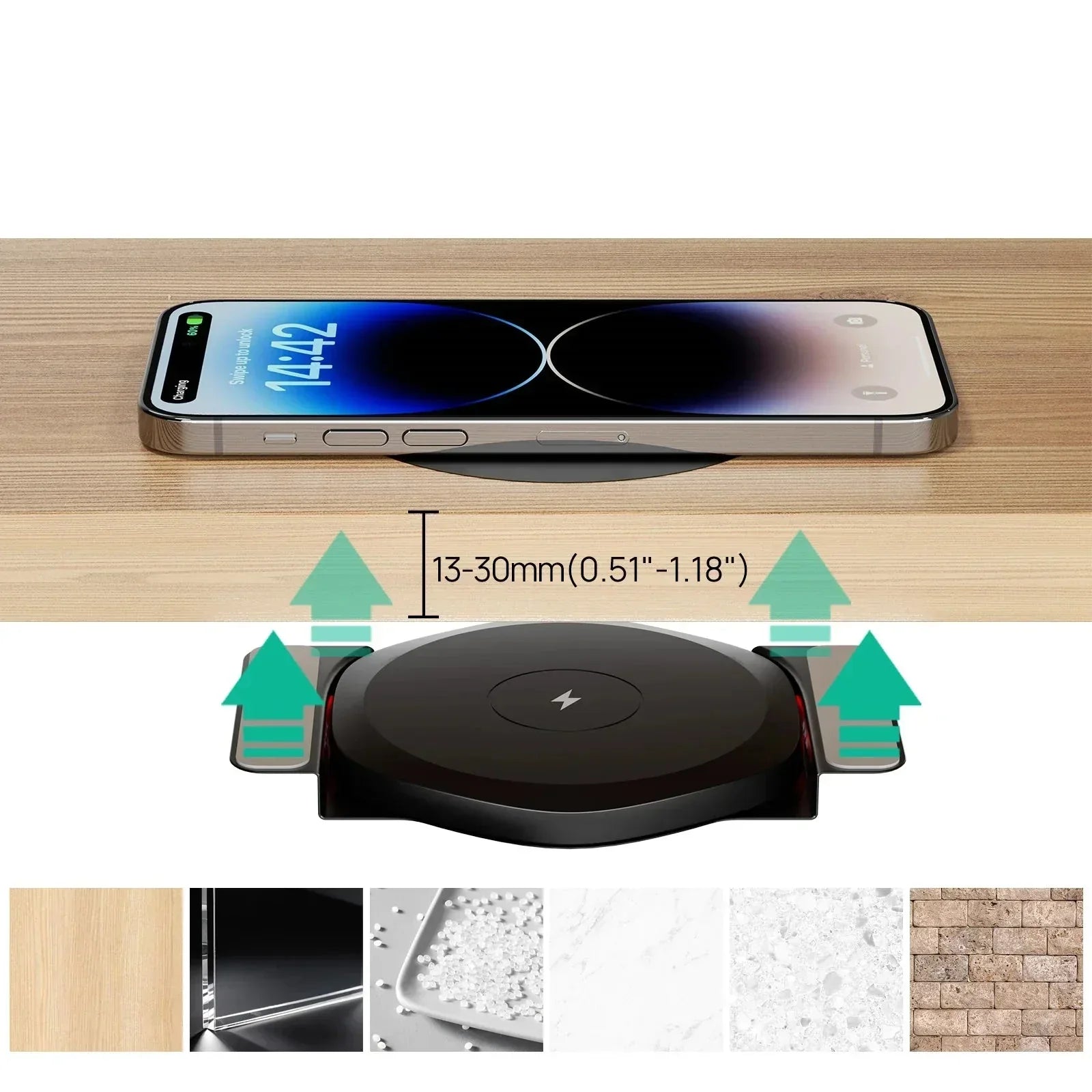 ChargeNest - Chargeur sans fil invisible à installer sous le bureau