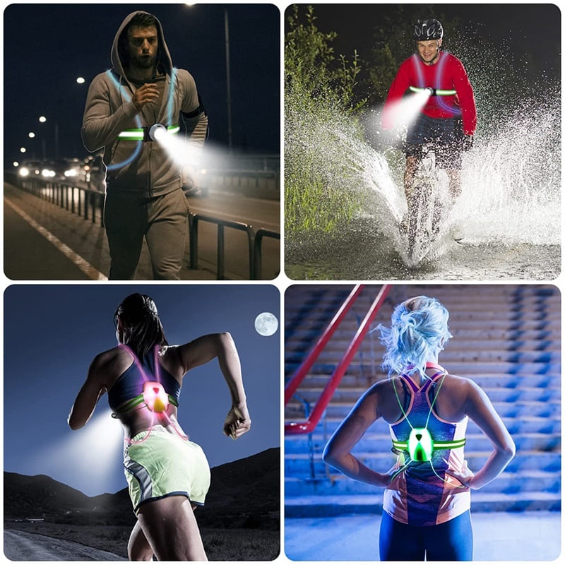 ReflectGlow - Gilet de sécurité LED pour la course