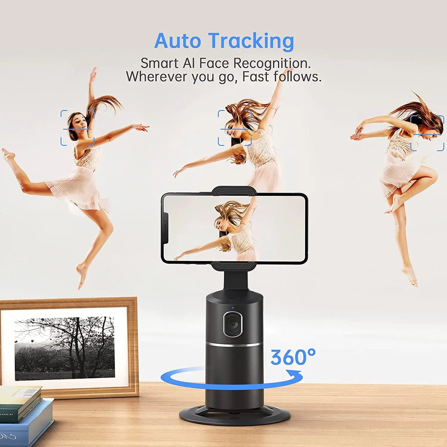 Follow Frame - Support Auto Reconnaissance Faciale 360°