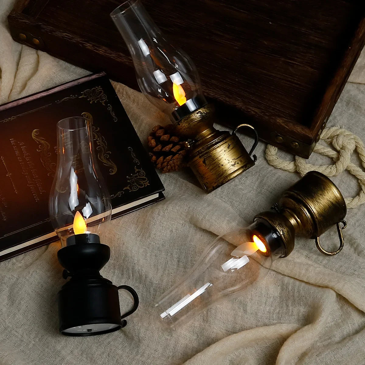 VintageGlow Lampe de Table - Lampe LED Rétro Sans Fil pour la Maison