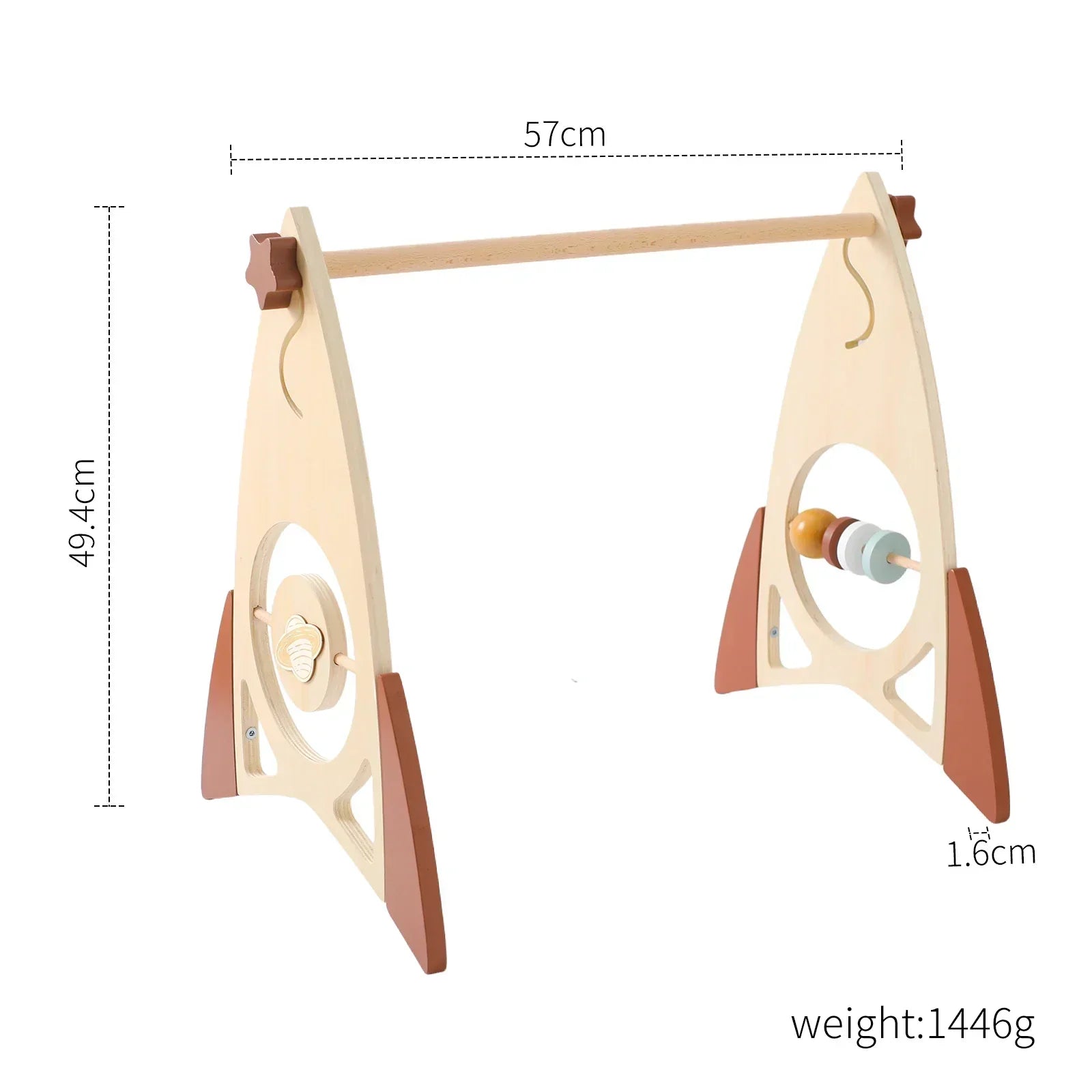 Montessori RattleFrame - Portique Bois Hochets pour Bébé