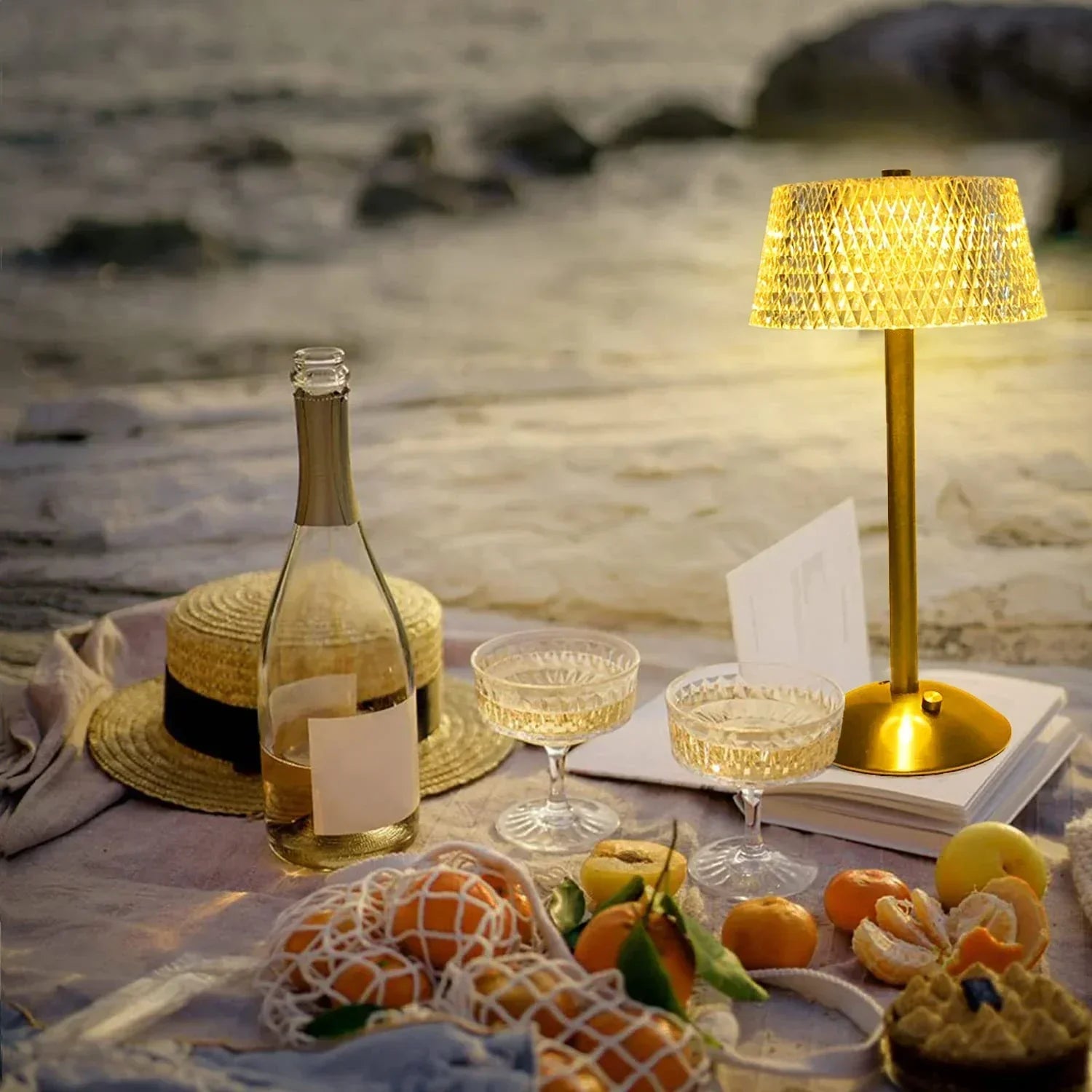 Glamour - Lampe de Bureau LED Dimmable en Forme de Diamant