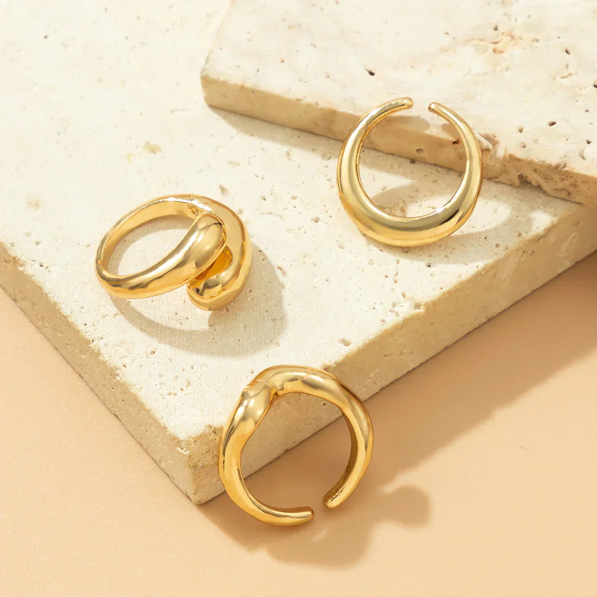 EleganceGold - Collection de 3 bagues serpent vintage