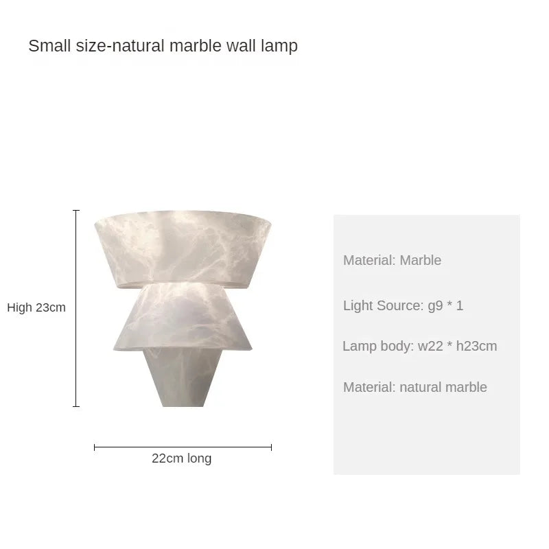 MarbleGlow - Applique murale en pierre naturelle au design minimaliste